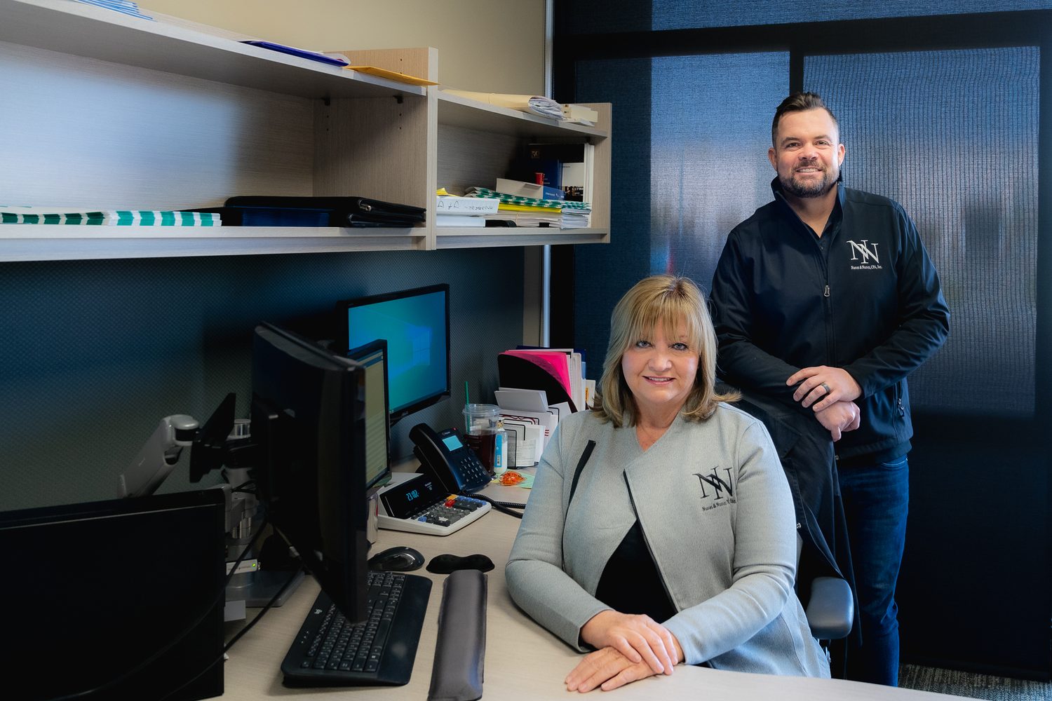 Rebecca and Joshua Nunes, CPAs, at the Nunes & Nunes office in Clovis, CA